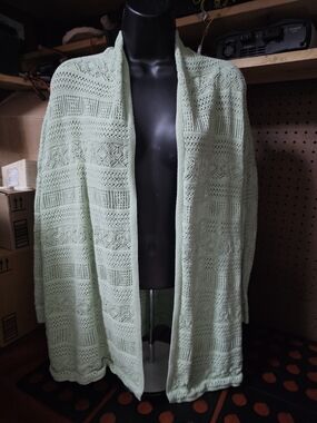Joan Rivers Mint Green Cardigan 1x